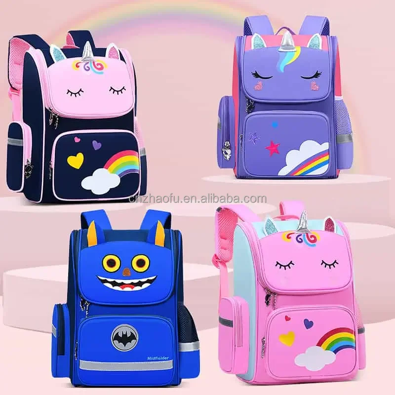 cartoon unicorn girls backpack cute colorful children school bags waterproof book bags for kids