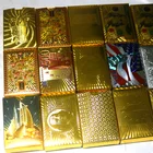 Poker Set Custom Printing Paper Plastic Golden 24k Poker Set Box Gold Plated Playing Cards