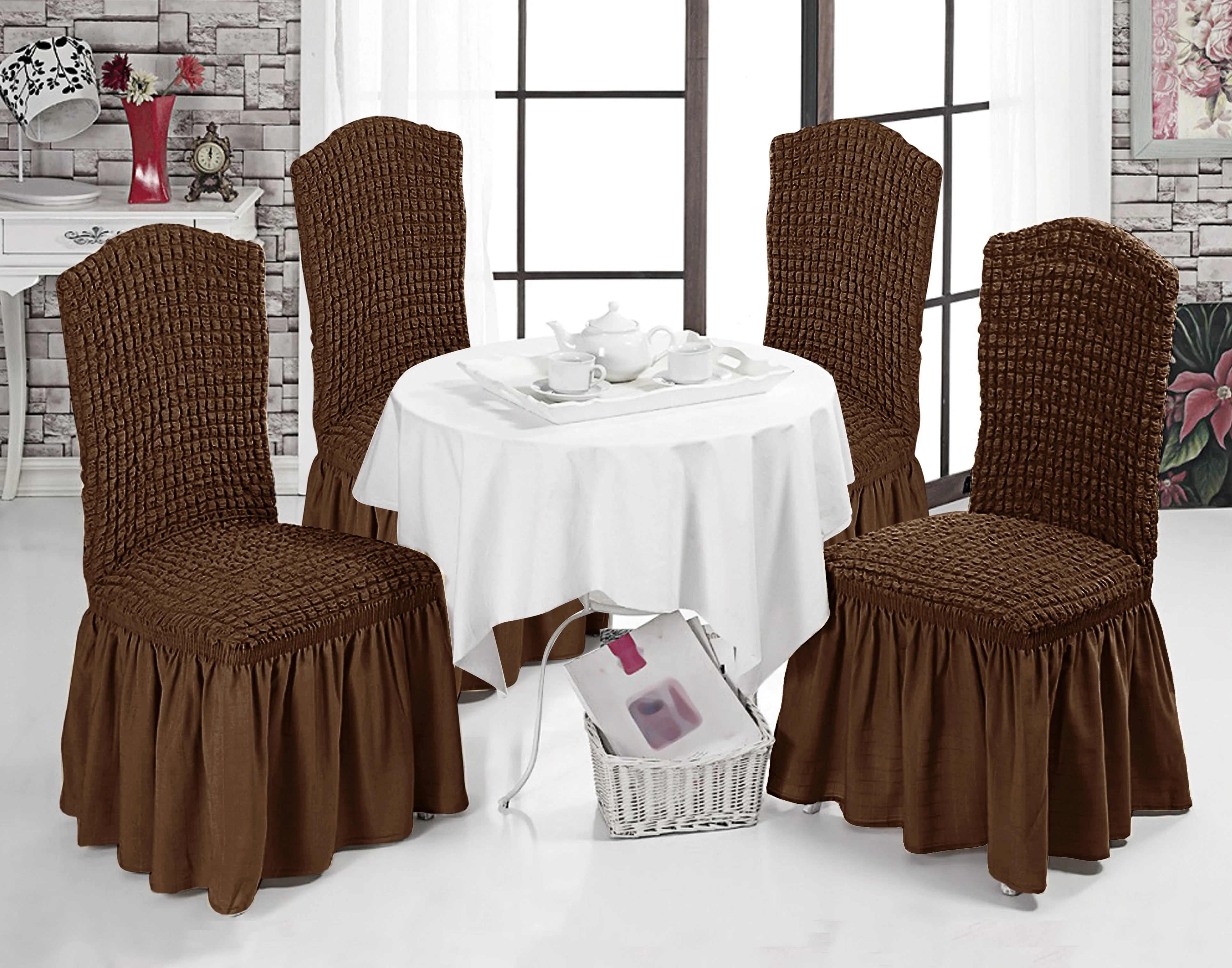Hot selling bubble chair cover 1/2/4/6/8 pieces set elastic stretch dining chair covers