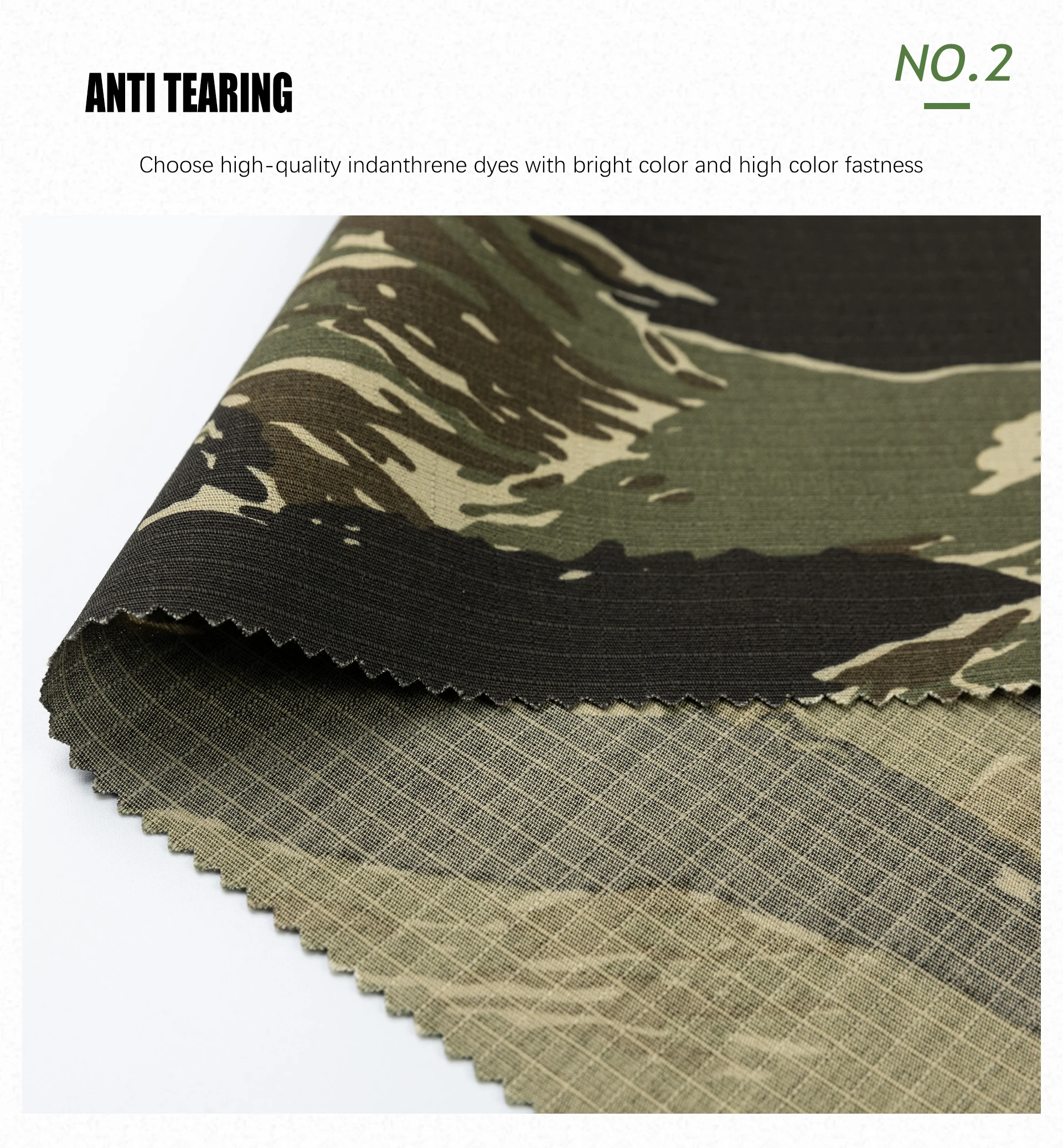 Rts Tc Camouflage Ripstop Waterproof Fabric Anti Tearing Tactical