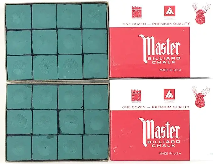 Master 12pcs/box Red Oily Dry Neutral Red Blue Green Brown Gray Black Pool  Snooker Cue Chalk Billiard Accessories