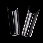 French Nail 2021 Wholesale 500pcs Clear/Natural False Artificial French Half Cover Tapered Coffin Nail Tips