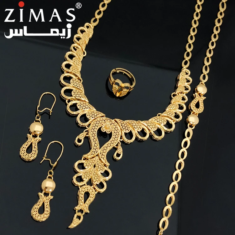 Dubai Gold Plated Bridal Jewelry Set African Gold Plated Jewelry Whole