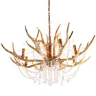 Light Retro American Creative Personality Living Dining Room Bedroom Antlers Light Luxury Chandeliers Modern