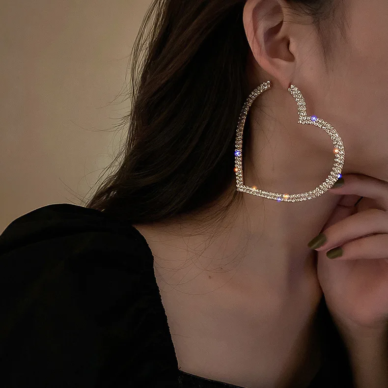 big diamond shaped hoop earrings