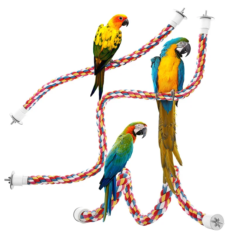 RYPET Parrot Colorful Rope Toy Perfect Bird Cage Toy for Playing and Preening Fits Small to Medium Birds
