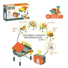 Toy Block Toy Kids DIY Multifunctional Blocks Building Children Block Study Table Suitcase Set Toy