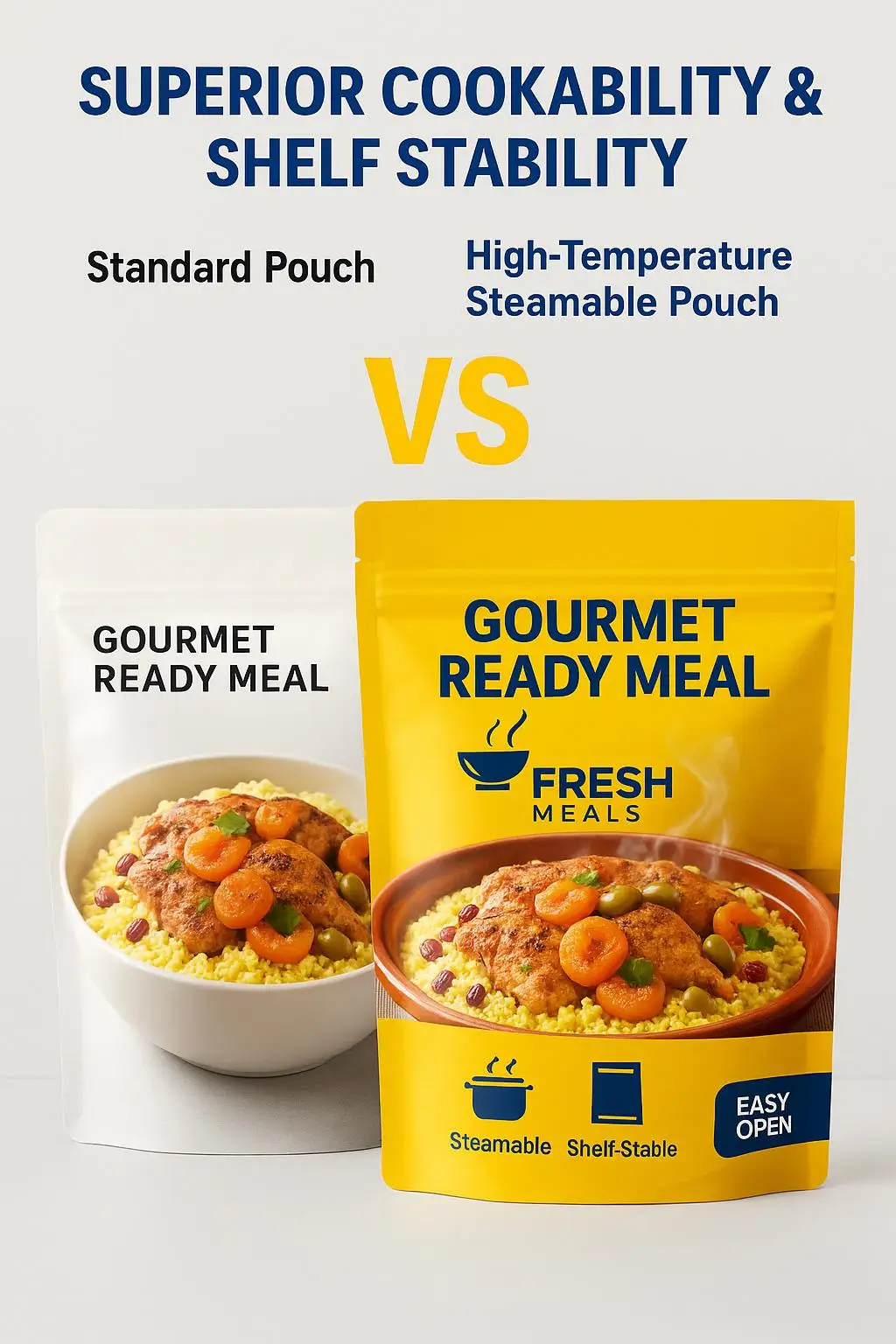 Custom Printed High Temperature 121c RCPP Nylon Aluminum Retort Pouch for Ready to Eat Meal and Soup Packaging - detail 7