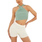 Vest Vest Women Clothing Sweater Custom Design Knitwear Vest Soft Off The Shoulder Ribbed Criss Cross Sweater Top
