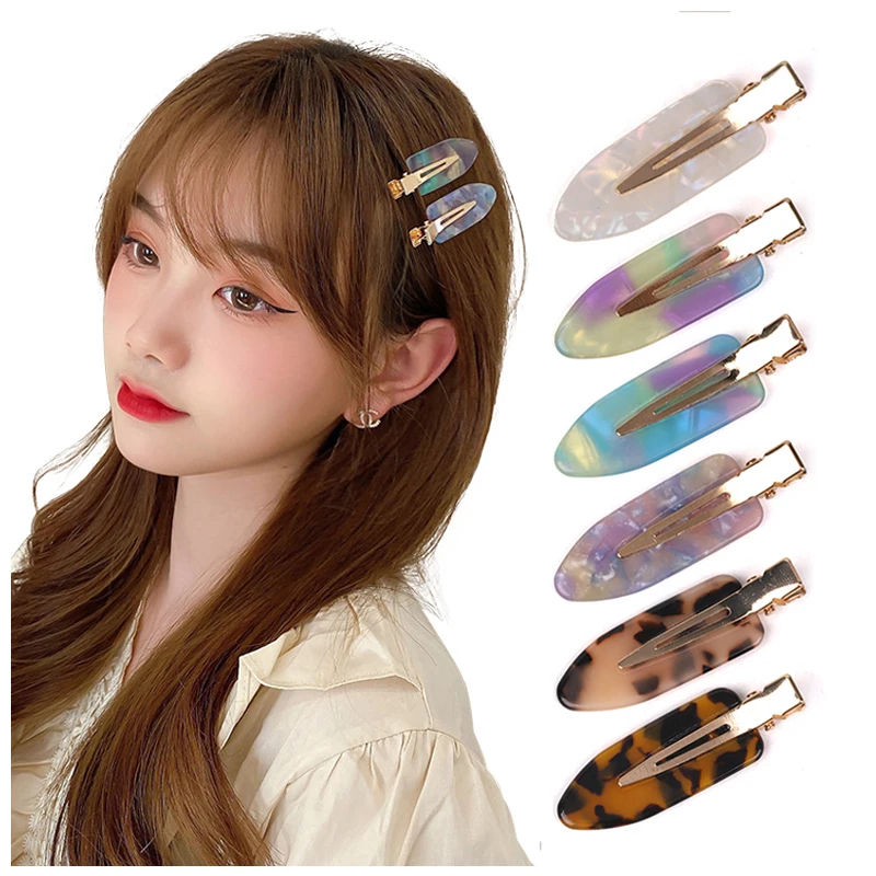Custom Hair Clip Simple Style ABS Colorful Hair Pins Women Fashion Resin Metal Barrette