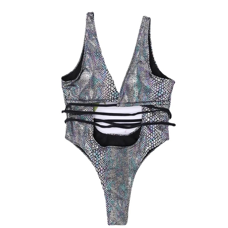 Sleeveless Tie Swimsuit Bikini 2023 Explosive One-piece Swimsuit Women's Sensual