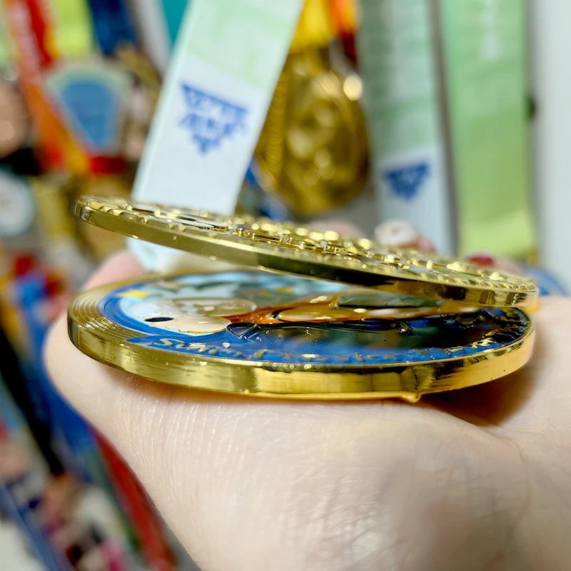 Manufacturer Competition Award Medal Flip-Top Marathon Running Soccer Race Swimming Sport Metal Medals details