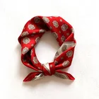 Red Scarf Red Color Wholesale High Quality Square Scarf Fashionable Small Decorated 100% Silk Scarf