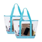 Bag Handbags Wholesale Zipper Closure Long Shoulder Large Transparent Tote Bag Clear Pvc Handbag Shopping Bag