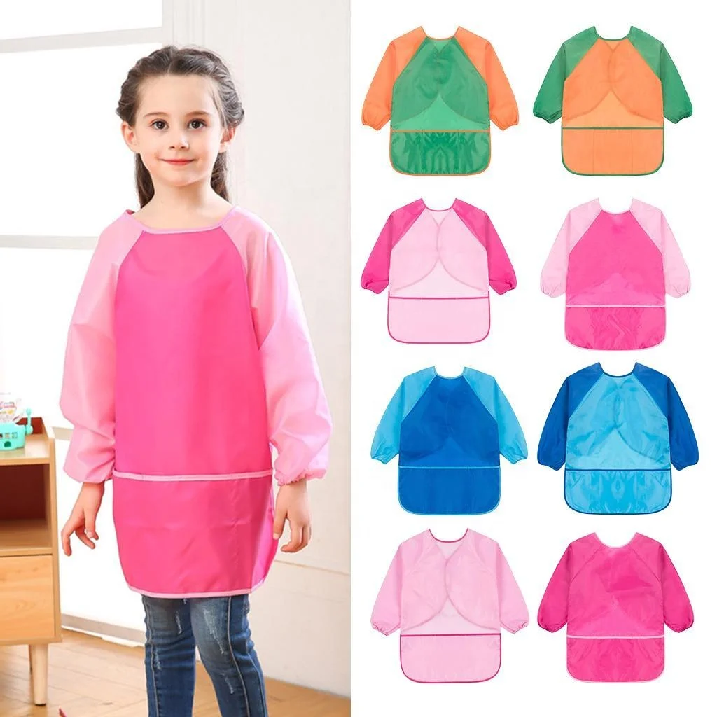 Unisex Kids Painting Cooking Long Apron With Sleeve Professional Wholesale Custom Apron