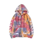 Custom Zipper Custom Printing Wholesale Quality Oversize Jumper Tie Dye Hoodie Cotton Zipper Hoodie Cartoon Men's OEM