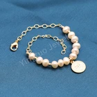 Bracelet 14k Natural Pearl Coin Adjustable Bracelet