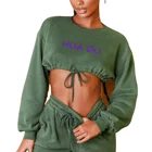 Hoodie Women Custom High Quality Long Sleeve Cropped Sweatshirt Sexy Hoodie Women Pullover Crop Top Fitness Apparel