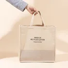Tote Recycled Cotton And Linen Eco Friendly Canvas Large Shopping Tote Bag With Custom Printed Logo