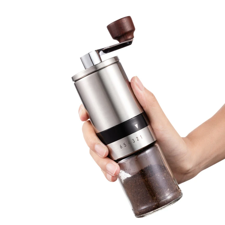 In-Stock Portable Manual Hand Burr Coffee Grinder for Car Use