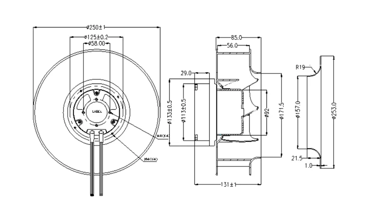 Centrifugal Fan, 250mm, 24v, 48v - detail 10