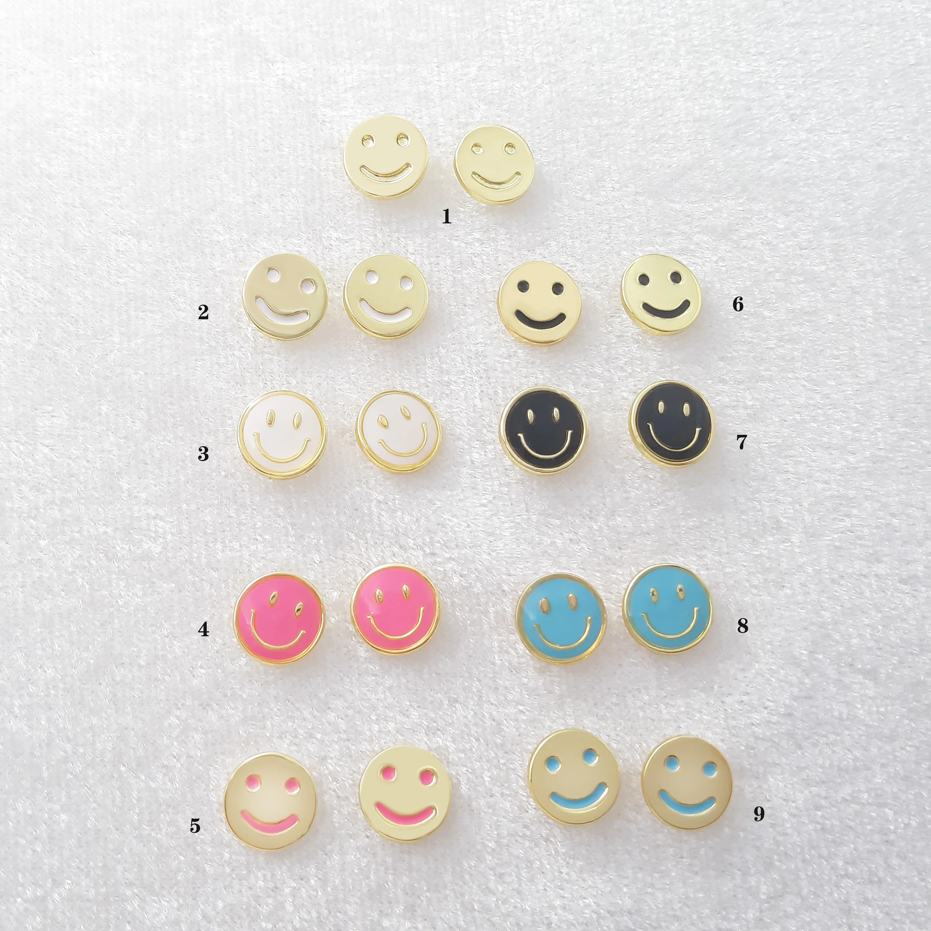 Childrens Kids Jewellery Emoji Smiley Face Stud Earrings Set 3 Pairs