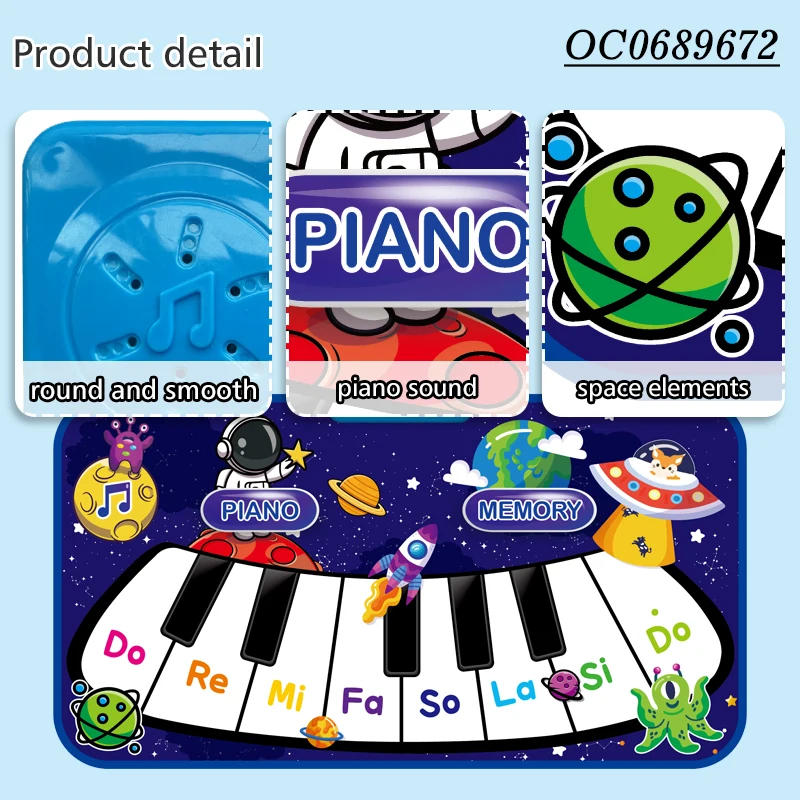 Electronic dance baby piano fitness play gym mat for baby with music