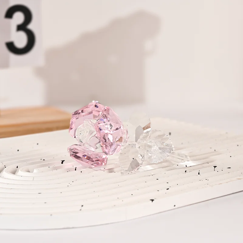 product 2025 colorful crystal rose ornaments figurine for home decor and business gifts unique and elegant design-7