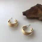 14k Gold Hoop New Fashion Light Weight 14K Gold Plated Textured CC Hoop Earrings For Women