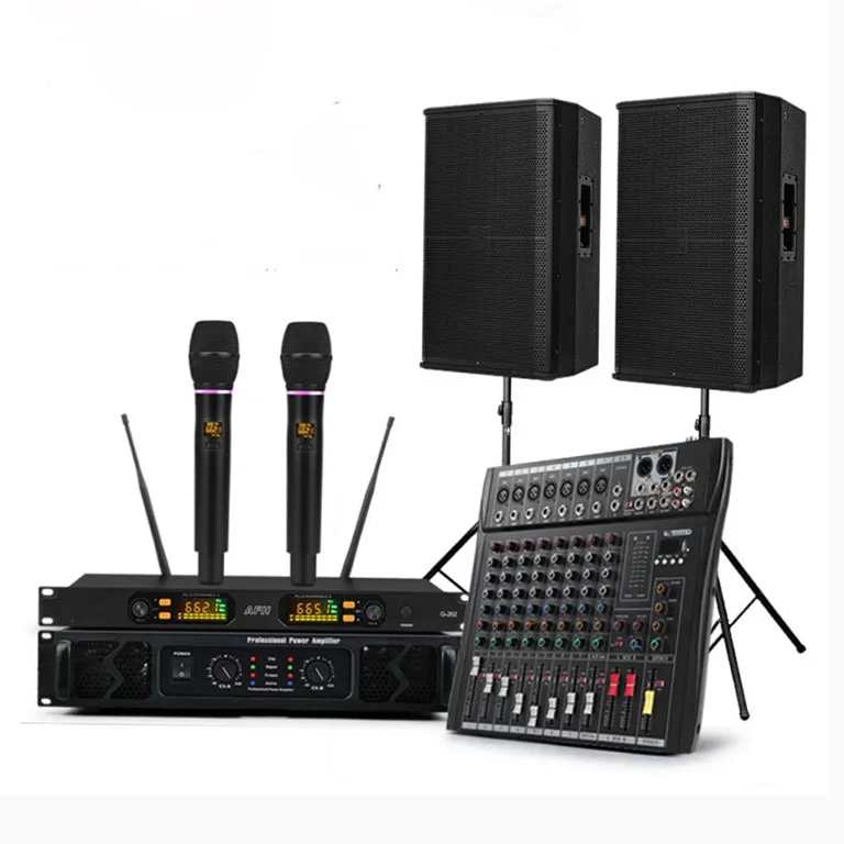 Sound Mixer Microphones And Amplifier 