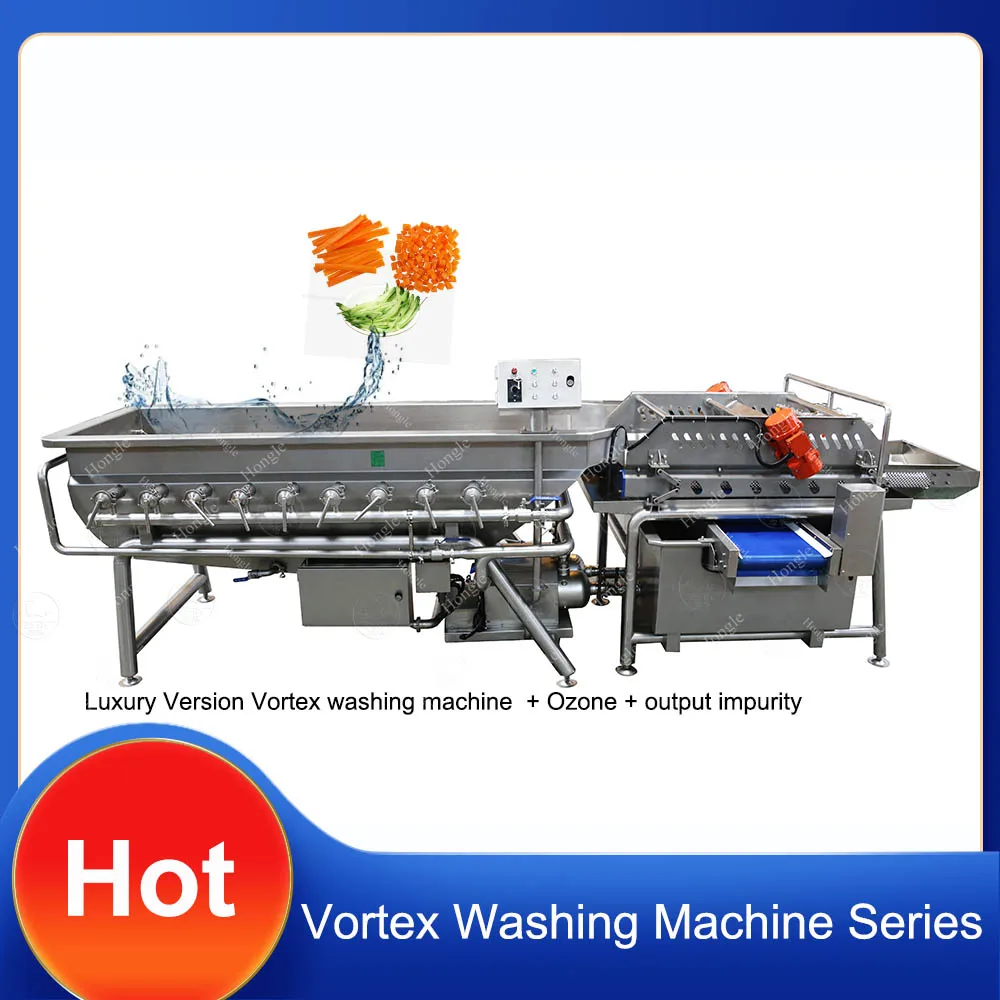 Automatic French Fries Washing Machine for Vegetables Drying Function-Cleaning Red Chilli Stone Dust Vortex Fruit Mushroom Ozone details