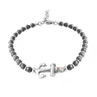 Anchor Bracelet For Stainless Steel Anchor Bracelet With Hematite Beaded Bracelet For Men's Jewelry