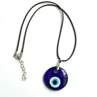Necklace Turkish Blue Eyes Glass Pendant Necklace With Simple Wax Thread