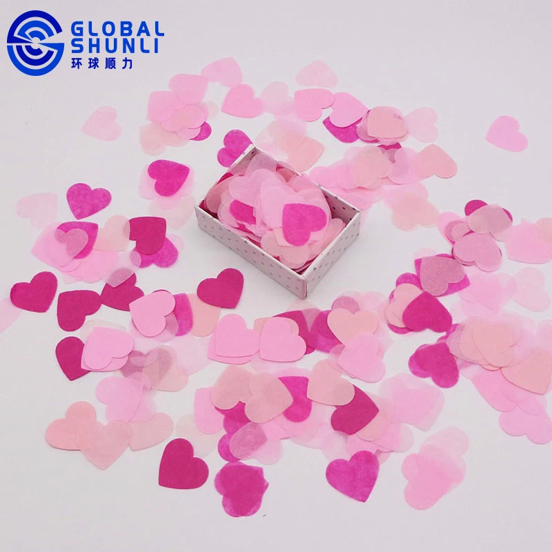 2000 Pink Tissue Wedding Party Confetti Hearts Decoration/Baby Reveal/Bio 