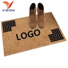 Door Mats 2021 New 0.6 Inch Thickness Coir Fiber PVC Backing Dust Control Coconut Coir Fiber Entrance Door Mats Outdoor