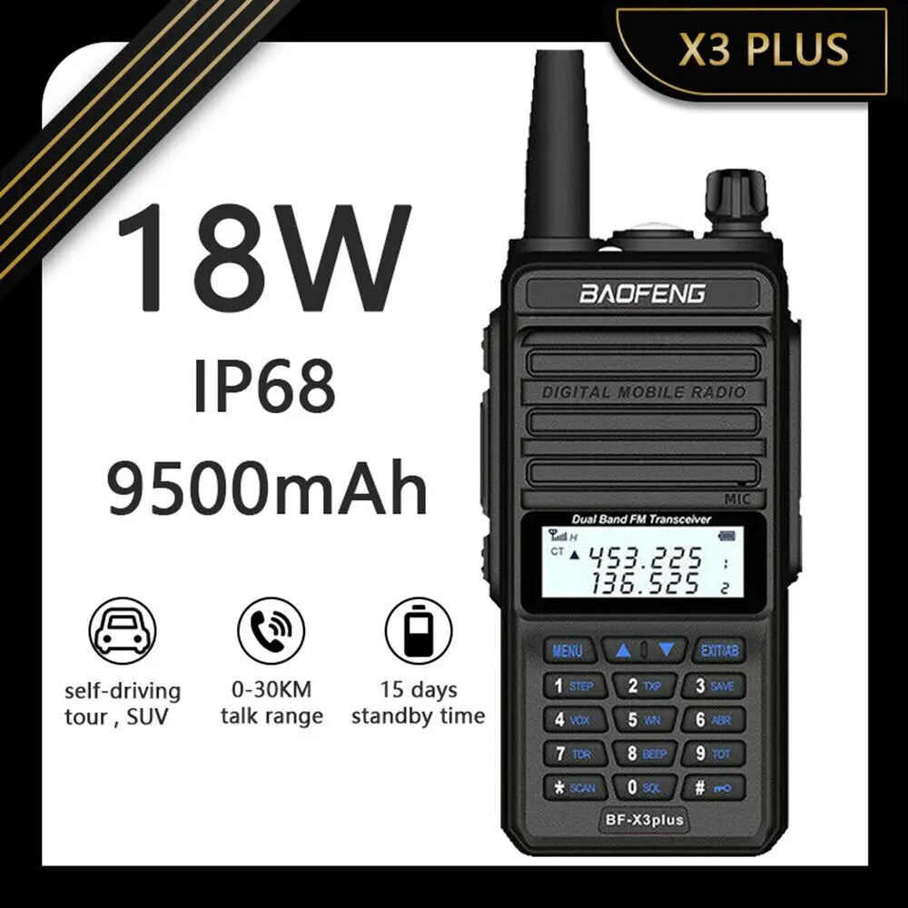 2024 baofeng Bf-X3Plus,wholesale hot sell cheap walkie talkie 50km waterproof Dual band Portable radio Baofeng X3Plus