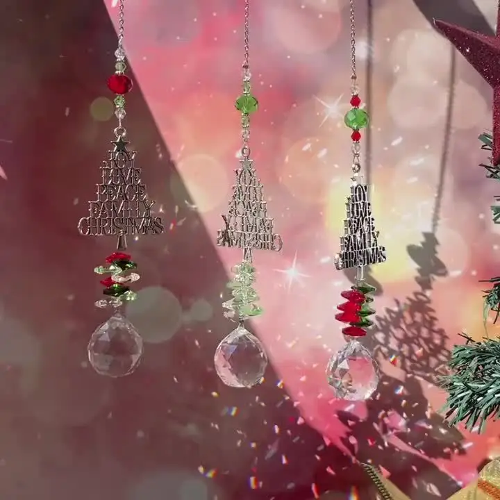product new arrival christmas trees sun catcher window ornament home decorations wall hanging best gift to girls-4