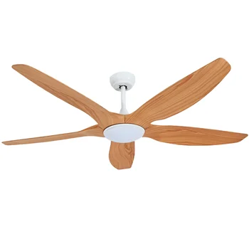 High Lumen Vintage Style 5 Solid ABS Blades Decorative Lighting Remote Control Led Ceiling Fan With Light