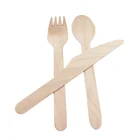 1 Time Wooden Tablewares Set Customized 1 Time Disposable Wooden Tableware Forks Flatware Cutlery Set