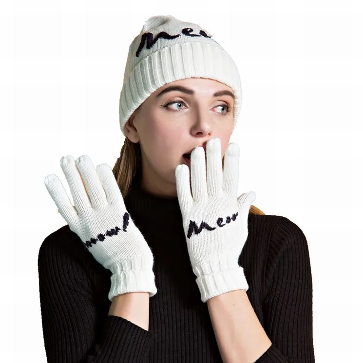 beanie and gloves