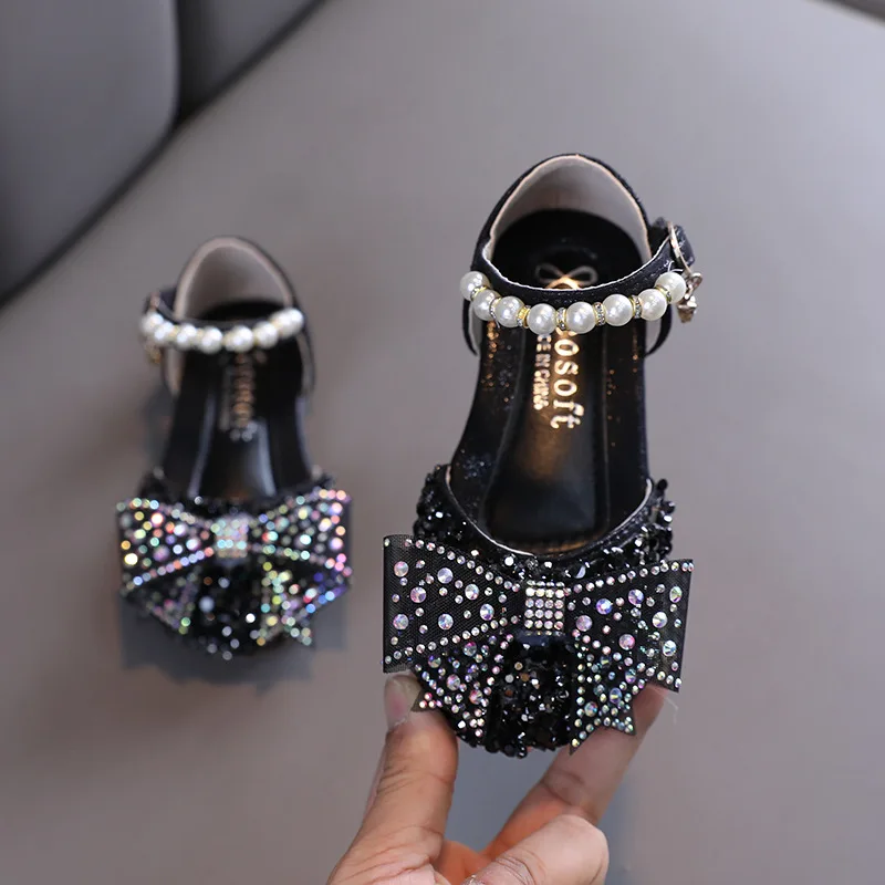 Spring and Autumn New Korean Version of Girls Rhinestones Shining Princess Leisure Toddler Sandals manufacture