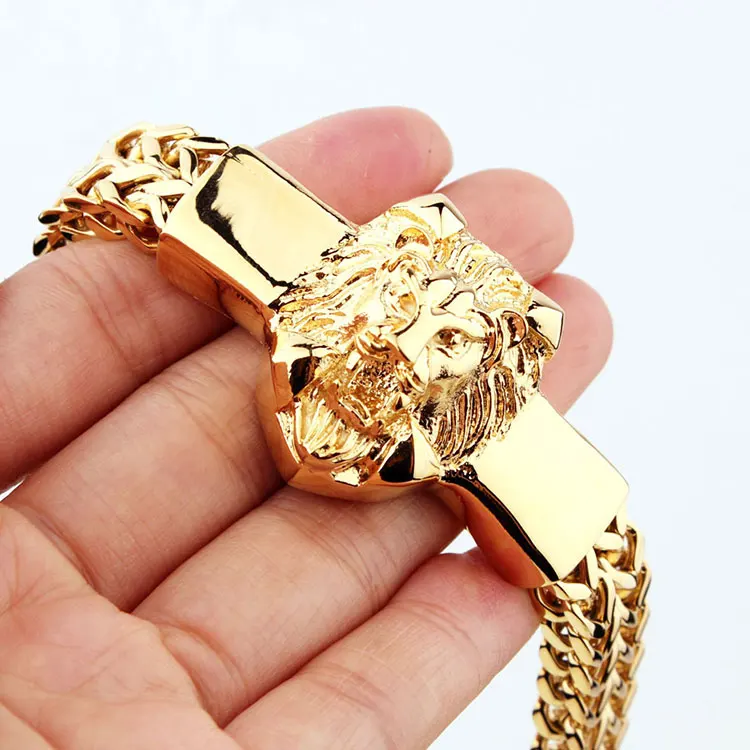 The Hottest Double Chain Lion Head 18k 