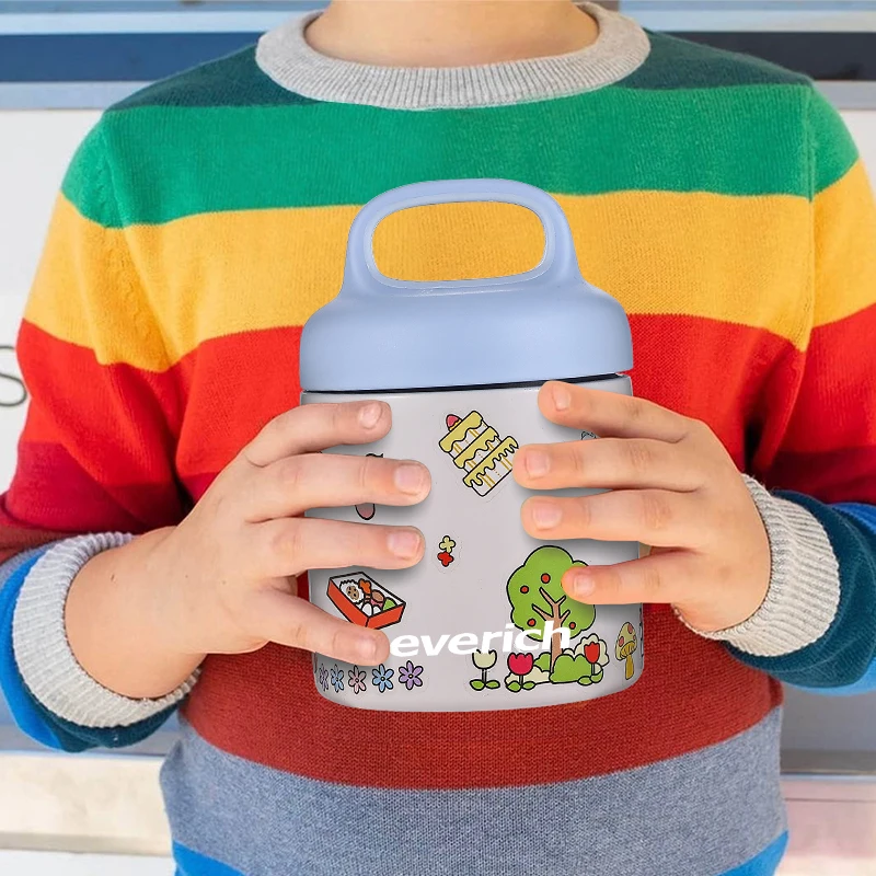 Customized Logo Wide Mouth Stainless Steel Kid Lunch Box Food Soup Container in School