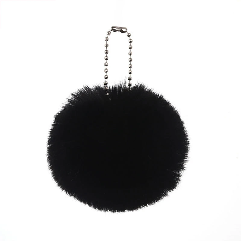 2023 Wholesale Factory's Multi Colors Fur Ball Cute Puff Key Ring 8cm