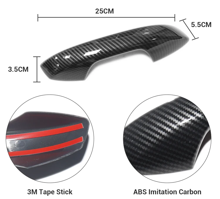 Yuan Plus tilbehør ABS karbonfiber ytre dørhåndtak dekorative deler for BYD Atto 3 Yuan Plus Atto3 produksjon