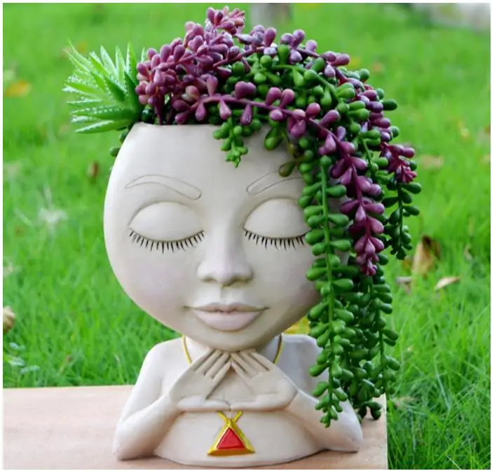 Cool Face Planter Pots Unique Head Planters Cute Girl Flower Pot,Female  Sculpture Statue Vase With Hole,Resin Female Bust - Buy Cool Face Planter  Pots,Cool Face Planter Pots,Planter Product on