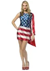 New Hot Sale New Country Flag Dress Costume 1 Sleeved USA Flag Dress