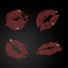 Iron On Manufacturer Red Lips Rhinestone Iron Ons For T Shirt Rhinestones Flat Back