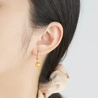 Earrings Trendy S925 Sterling Silver Fruit Orange Eardrop Hoop Earrings For Women