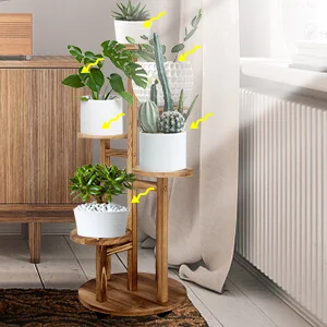 product wooden plant pot bottom with wheels decorative flowers stand wreaths and plants flower rack for home garden indoor outdoor-16